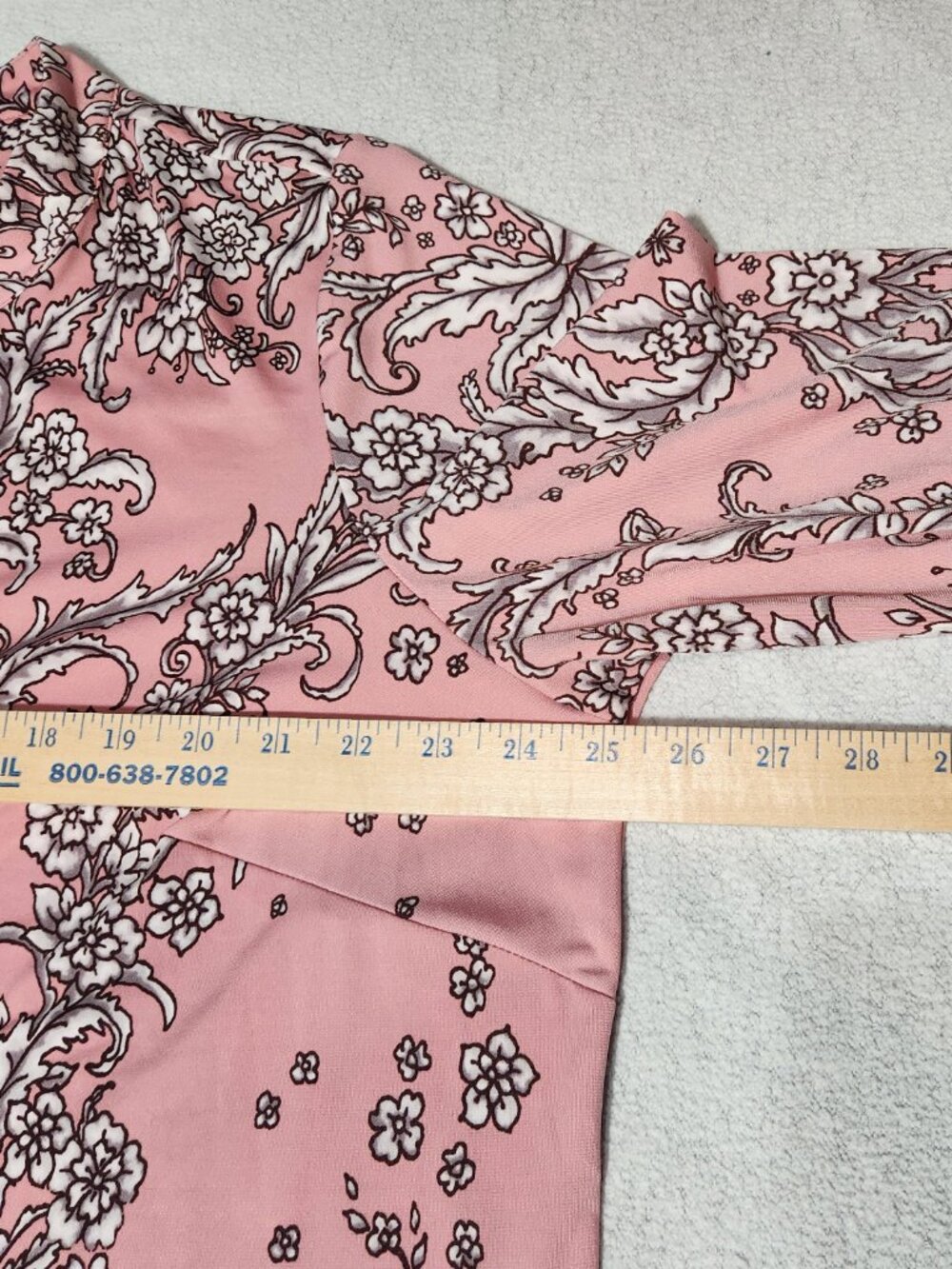 Belle by Kim Gravel Top Pink Floral Half Button Down Top, 1X - Picture 6 of 15